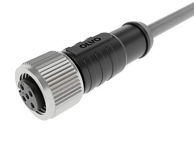 M12 4 PİN DİŞİ 5 MT DÜZ PUR SENSÖR KABLOSU OLVO - 1