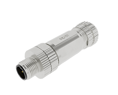 M12 4 PİN ERKEK DÜZ METAL KONNEKTÖR OLVO - 1