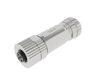 M12 8 PİN DİŞİ DÜZ METAL KONNEKTÖR OLVO - 1