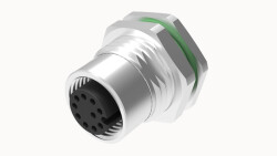 M12 A KOD 12 PİN DİŞİ PANEL TİP M16*1.5 ARKA MONTAJ PCB LEHİM KONNEKTÖR DEGSON - 