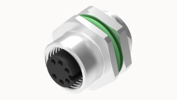 M12 A KOD 5 PİN DİŞİ PANEL TİP PG9 ÖN MONTAJ PCB LEHİM KONNEKTÖR DEGSON - 