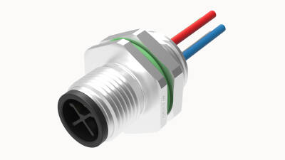 M12 S KOD 4 PİN ERKEK PANEL TİP M16*1.5 ÖN MONTAJ 50 CM KABLOLU KONNEKTÖR OLVO - 1