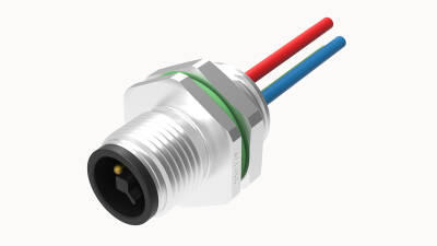 M12 T KOD 4 PİN ERKEK PANEL TİP M16*1.5 ÖN MONTAJ 50 CM KABLOLU KONNEKTÖR OLVO - 1