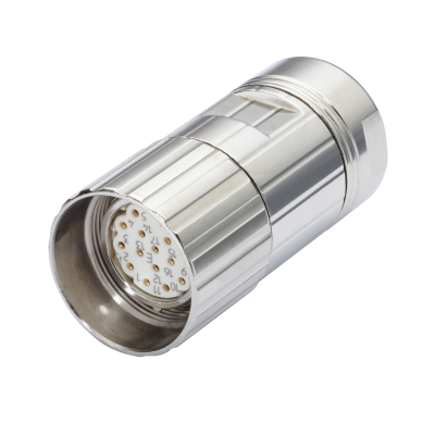 M23 SİNYAL 17 PİN DİŞİ P TİPİ SAAT YÖNÜ TERSİ KRİMP KONTAK KONNEKTÖR OLVO - 1
